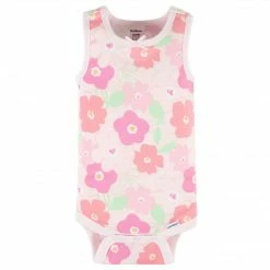 Gerber® See What's New 4-Pack Baby Girls Summer Blossom Tank Onesies® Bodysuits
