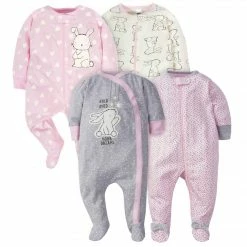 Gerber® 18-Piece Baby Girls Bunny Sleep 'N Play, Onesies® Bodysuit, And Burpcloth Set BabyPreemie - 24M