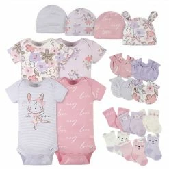 Gerber® 18-Piece Baby Girls Bunny Ballerina Onesies® Bodysuit, Mitten, Cap, & Sock Set