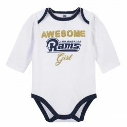 NFL Los Angeles Rams Girl Outfit, 3pc Bodysuit, Pant, And Cap Set - Rams