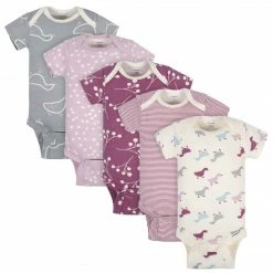 Gerber® 5-Pack Baby Girls Comfy Stretch Ducklings Short Sleeve Onesies® Bodysuits