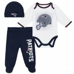 NFL BabyPreemie - 24M New England Patriots 3-Piece Baby Boys Bodysuit, Pant, And Cap Set