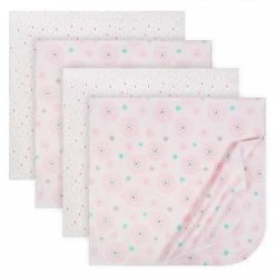 Just Born By Gerber® BabyPreemie - 24M 4-Pack Pink Floral Baby Girls Receiving Blankets