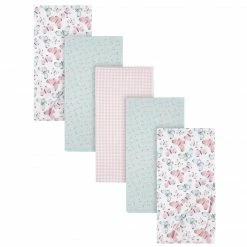 Gerber® 5-Pack Baby Girls Butterfly Flannel Receiving Blankets BabyPreemie - 24M