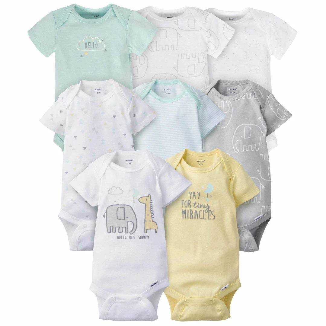 Top 10 💯 Gerber® 8-pack Baby Neutral Animals Short Sleeve Onesies® Bodysuits BabyPreemie - 24M 🎉 1 Gerber® 8-pack Baby Neutral Animals Short Sleeve Onesies® Bodysuits BabyPreemie - 24M