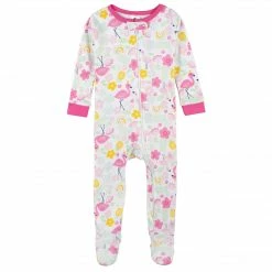 Gerber® 2-Pack Baby & Toddler Girls Summer Blossom Snug Fit Footed Cotton Pajamas