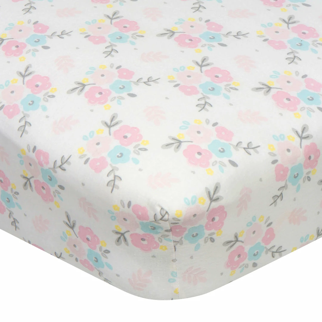 Hot Sale ⭐ Gerber® Toddler Girl 👧 Girls Floral Fitted Crib Sheet ❤️ 1 Gerber® Toddler Girl Girls Floral Fitted Crib Sheet