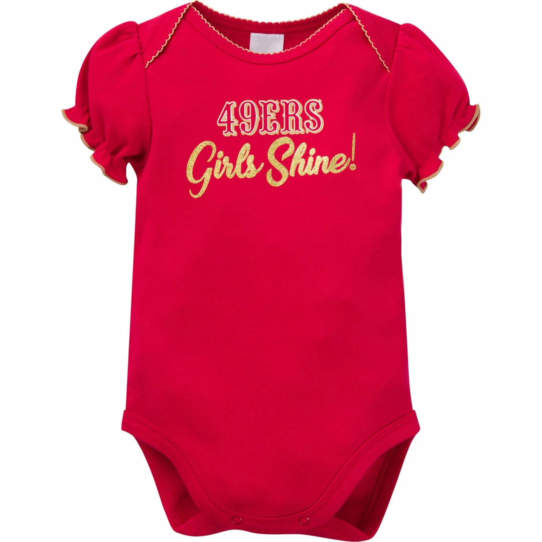 Best Pirce ✨ NFL 3-Pack Baby 👧 Girls 49Ers Short Sleeve Bodysuits ⌛ 2 NFL 3-Pack Baby Girls 49Ers Short Sleeve Bodysuits