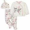 Gerber® 3-Piece Organic Baby Girls Love You So Take-Me-Home Set BabyPreemie - 24M