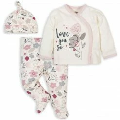 Gerber® 3-Piece Organic Baby Girls Love You So Take-Me-Home Set BabyPreemie - 24M