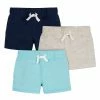 Gerber® See What's New 3-Pack Baby & Toddler Boys Royal Blues Pull-On Knit Shorts