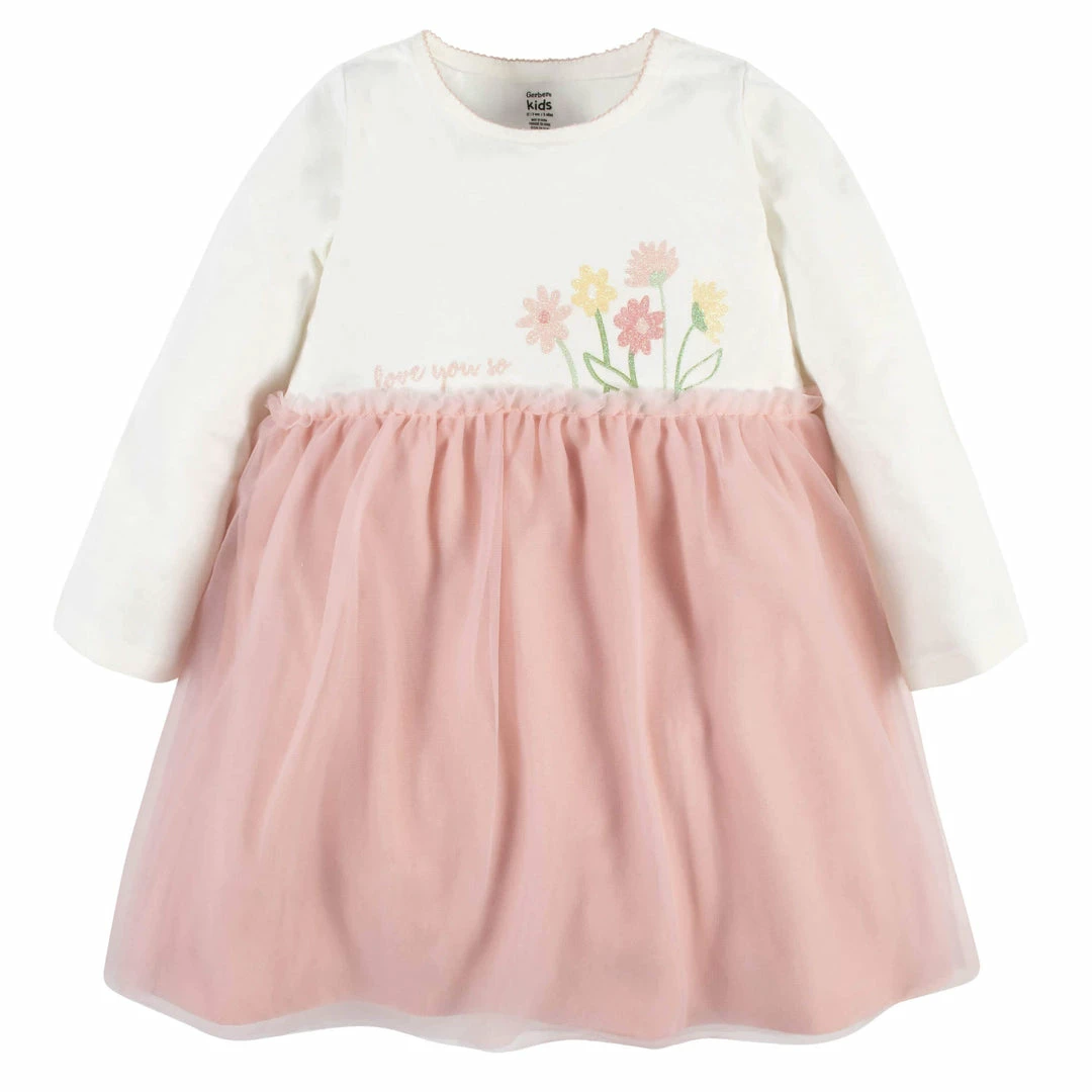 Deals 🎁 Gerber® BabyPreemie - 24M Baby & Toddler 👧 Girls Floral Meadow Long Sleeve Tulle 👗 Dress ⭐ 1 Gerber® BabyPreemie - 24M Baby & Toddler Girls Floral Meadow Long Sleeve Tulle Dress