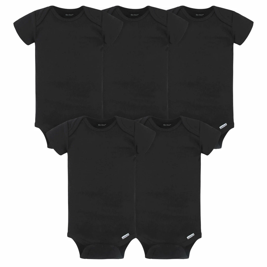Cheapest ✨ Gerber® 5-Pack Baby Black Onesies® Bodysuits BabyPreemie - 24M 🥰 1 Gerber® 5-Pack Baby Black Onesies® Bodysuits BabyPreemie - 24M