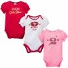 NFL 3-Pack Baby Girls 49Ers Short Sleeve Bodysuits