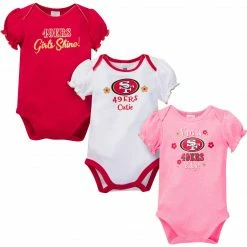 NFL 3-Pack Baby Girls 49Ers Short Sleeve Bodysuits