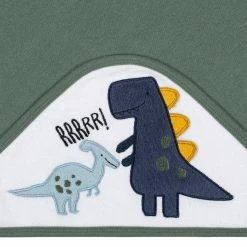 Gerber® Bath 2-Pack Baby Boys Dino Hooded Towels