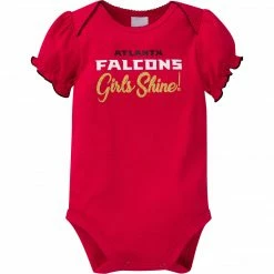 NFL BabyPreemie - 24M 3-Pack Baby Girls Falcons Short Sleeve Bodysuits