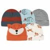 Gerber® BabyPreemie - 24M 5-Pack Baby Boys Fox Caps