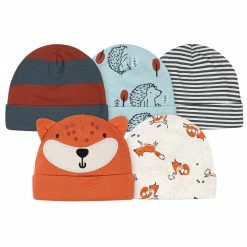 Gerber® BabyPreemie - 24M 5-Pack Baby Boys Fox Caps