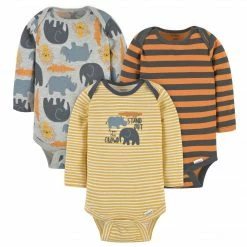 Gerber® 3-Pack Baby Boys Roaring Adventure Long Sleeve Onesies® Bodysuits