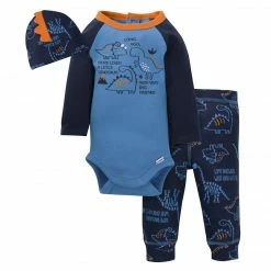 Gerber® 3-Piece Baby Boys Dino-Mite Onesies® Bodysuit, Pant, & Cap Set