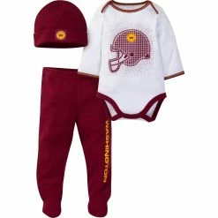 NFL BabyPreemie - 24M 3-Piece Baby Boys Washington Bodysuit, Footed Pant, & Cap Set