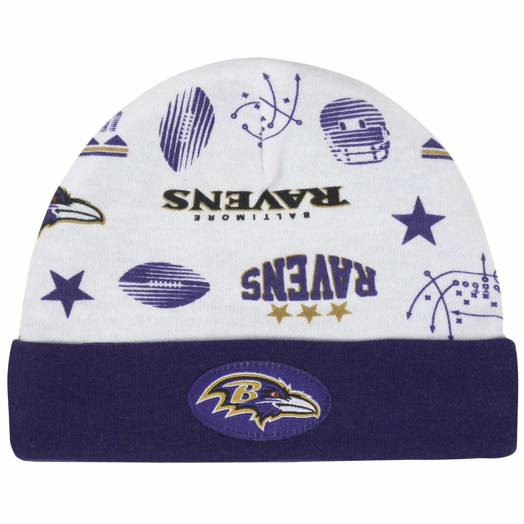 Best Sale 🎁 NFL BabyPreemie - 24M Baltimore Ravens 3-Piece Baby Boys Bodysuit, Bib, And Cap Set ✔️ 3 NFL BabyPreemie - 24M Baltimore Ravens 3-Piece Baby Boys Bodysuit, Bib, And Cap Set