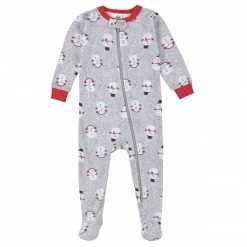 Gerber® 2-Pack Baby Neutral Bear & Snowman Snug Fit Footed Cotton Pajamas BabyPreemie - 24M