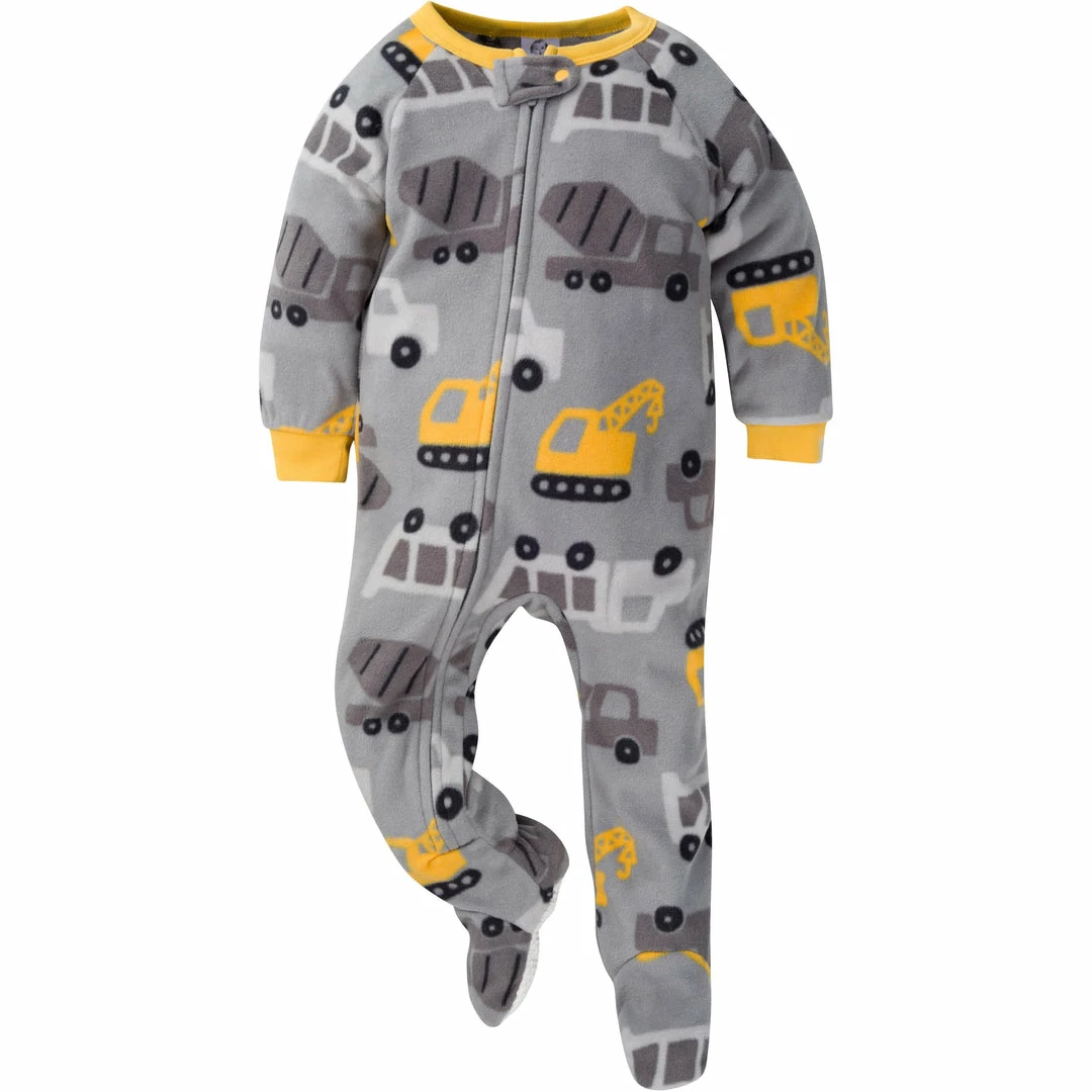 Hot Sale 🌟 Gerber® 2-Pack Baby & Toddler Boys Construction Trucks Fleece Pajamas 💯 4 Gerber® 2-Pack Baby & Toddler Boys Construction Trucks Fleece Pajamas