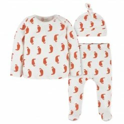 Gerber® 3-Piece Baby Neutral Comfy Stretch Pepper Long Sleeve Shirt, Footed Pant, & Cap Set BabyPreemie - 24M
