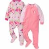 Gerber® 2-Pack Baby & Toddler Girls Floral Fleece Pajamas BabyPreemie - 24M