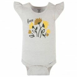 Gerber® 4-Pack Baby Girls Yellow Garden Short Sleeve Onesies® Bodysuits See What's New