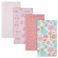 Gerber® 4-Pack Girls Princess Flannel Receiving Blankets BabyPreemie - 24M