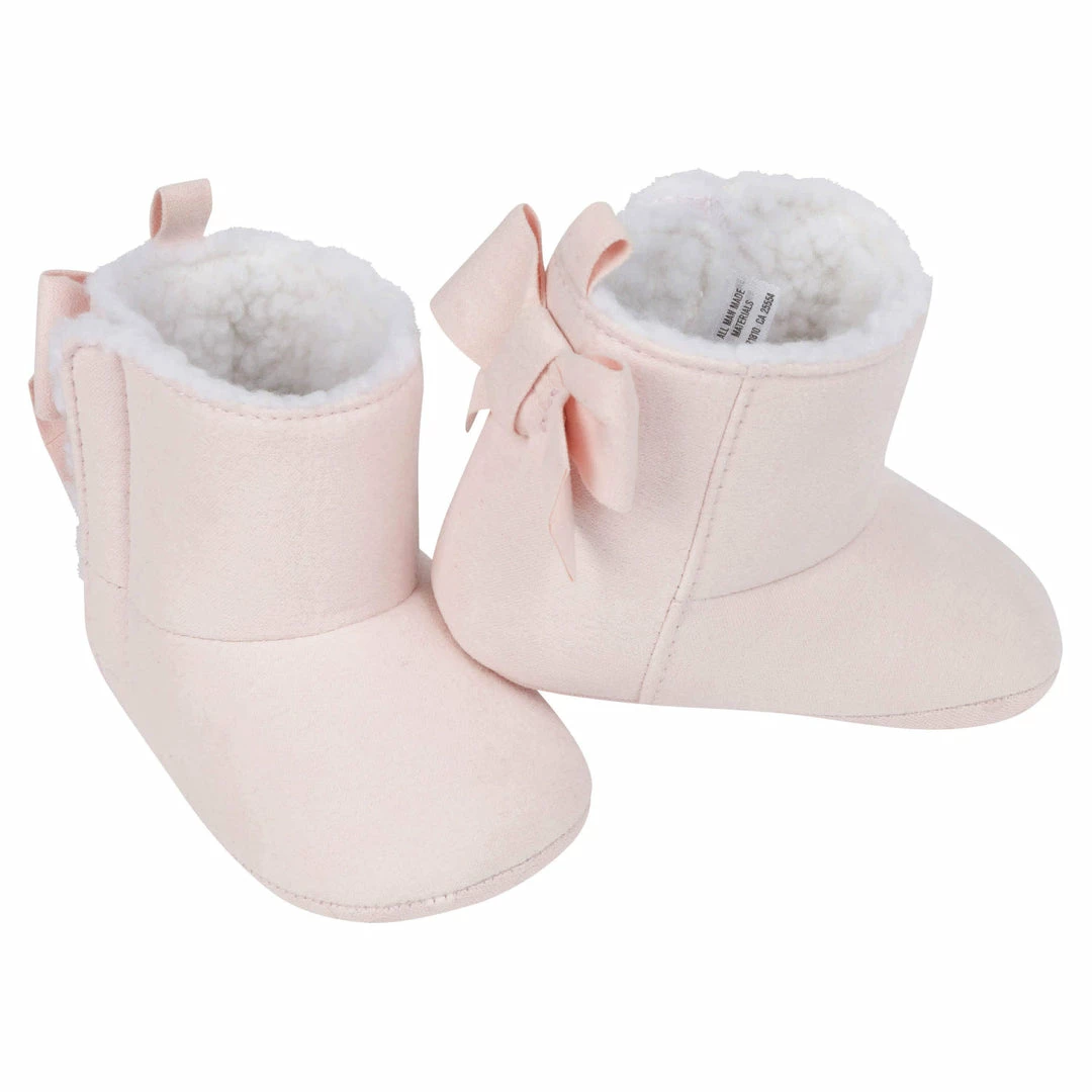 Flash Sale 🧨 Gerber® BabyPreemie - 24M Baby 👧 Girls Pink Bow Faux Suede 🥾 Boots 🔔 1 Gerber® BabyPreemie - 24M Baby Girls Pink Bow Faux Suede Boots
