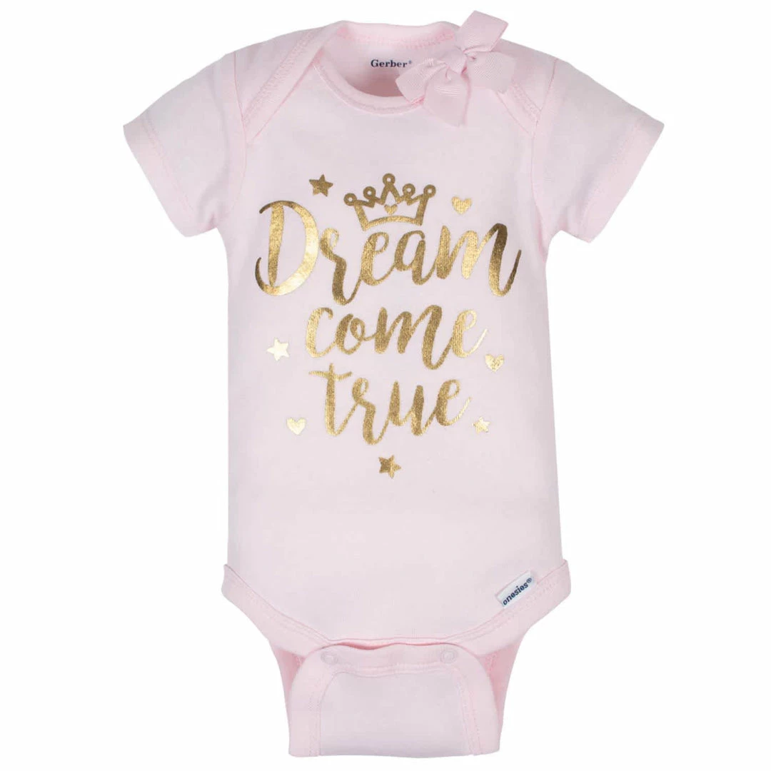 Brand new 😀 Gerber® BabyPreemie - 24M Organic 3-Pack Baby 👧 Girls Princess Short Sleeve Onesies® Bodysuits 🌟 3 Gerber® BabyPreemie - 24M Organic 3-Pack Baby Girls Princess Short Sleeve Onesies® Bodysuits