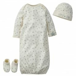 Gerber® 3-Piece Baby Little Star Organic Gown, Cap & Booties Starter Set