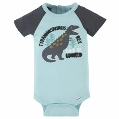 Gerber® 4-Pack Baby Boys Dino Blues Short Sleeve Onesies® Bodysuits