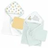 Just Born By Gerber® Baby Neutral Love To Bathe 4-Piece Hooded Towel & Washcloth Set