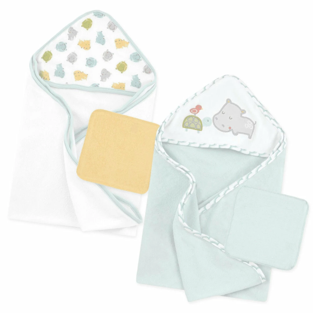 Outlet ✔️ Just Born By Gerber® Baby Neutral Love To Bathe 4-Piece Hooded Towel & Washcloth Set 🤩 1 Just Born By Gerber® Baby Neutral Love To Bathe 4-Piece Hooded Towel & Washcloth Set