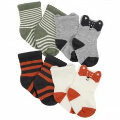 Gerber® 10-Pack Baby Boys Camping & White Wiggle Proof® Socks