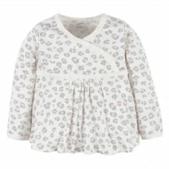 Gerber® 3-Piece Baby Girls Comfy Stretch Floral Leopard Long Sleeve Shirt, Footed Pant, & Cap Set BabyPreemie - 24M