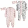 Gerber® BabyPreemie - 24M 4-Piece Baby Girls Leopard & Floral Coveralls & Headbands Set