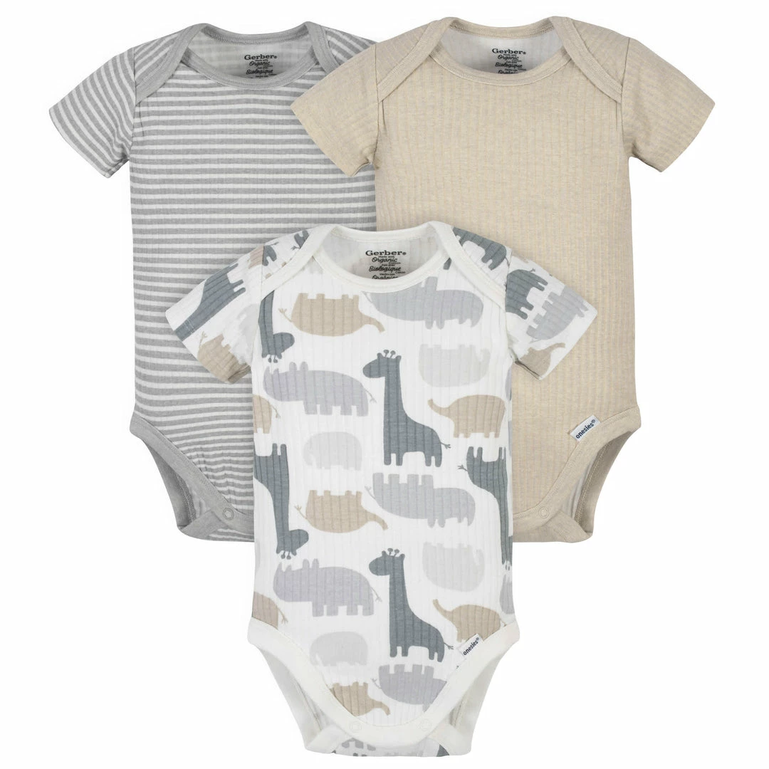 Deals 🎉 Gerber® 3-Pack Organic Baby Boys Jungle Short Sleeve Onesies® Bodysuits 😍 1 Gerber® 3-Pack Organic Baby Boys Jungle Short Sleeve Onesies® Bodysuits