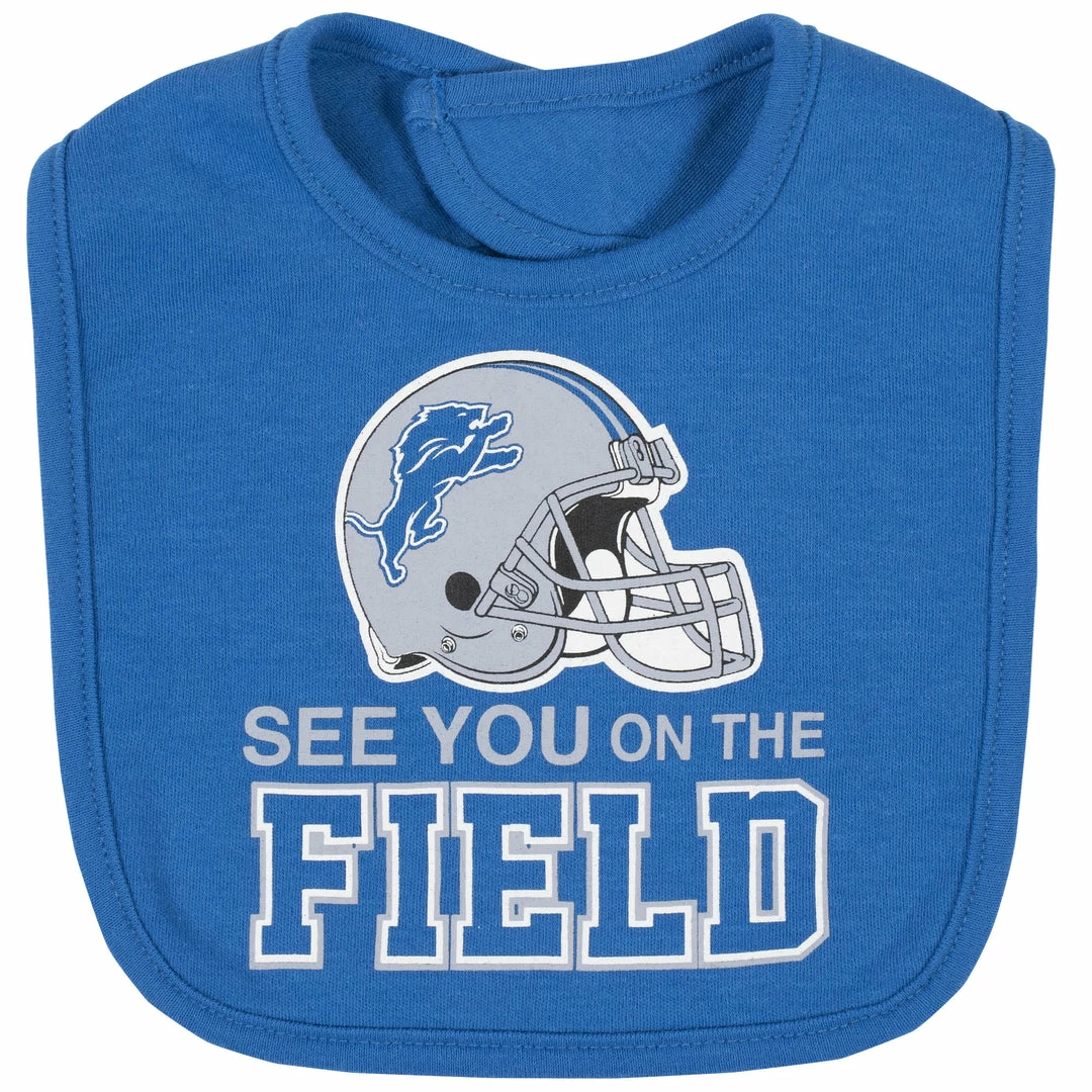 Cheapest ❤️ NFL Detroit Lions 3-Piece Baby Boys Bodysuit, Bib, And Cap Set BabyPreemie - 24M ✔️ 2 NFL Detroit Lions 3-Piece Baby Boys Bodysuit, Bib, And Cap Set BabyPreemie - 24M