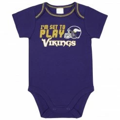 NFL BabyPreemie - 24M Minnesota Vikings 3-Piece Baby Boys Bodysuit, Sleep 'N Play, And Cap Set