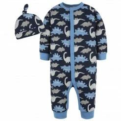 Gerber® 2-Piece Baby Boys Dino-Mite Coverall & Hat Set