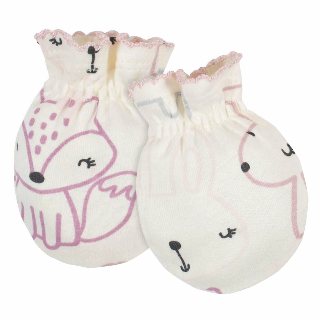 Flash Sale 😍 Gerber® 8-Piece Organic Baby 👧 Girls Fox Caps & No Scratch Mittens BabyPreemie - 24M ❤️ 8 Gerber® 8-Piece Organic Baby Girls Fox Caps & No Scratch Mittens BabyPreemie - 24M