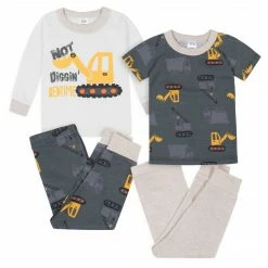 Gerber® BabyPreemie - 24M 4-Piece Infant & Toddler Boys Construction Trucks Snug Fit Cotton Pajamas