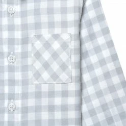 Gerber® Kids Infant & Toddler Boys Gray Plaid Woven Plaid Shirt