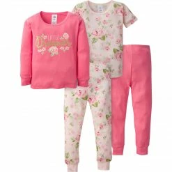 Gerber® 4-Piece Infant & Toddler Girls Rose Snug Fit Cotton Pajamas BabyPreemie - 24M